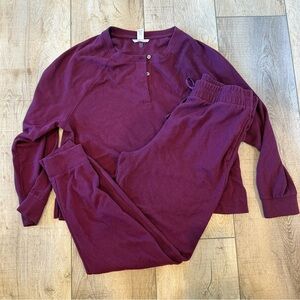 VICTORIA'S SECRET Glow Waffle Henley Jogger Set Size M Long